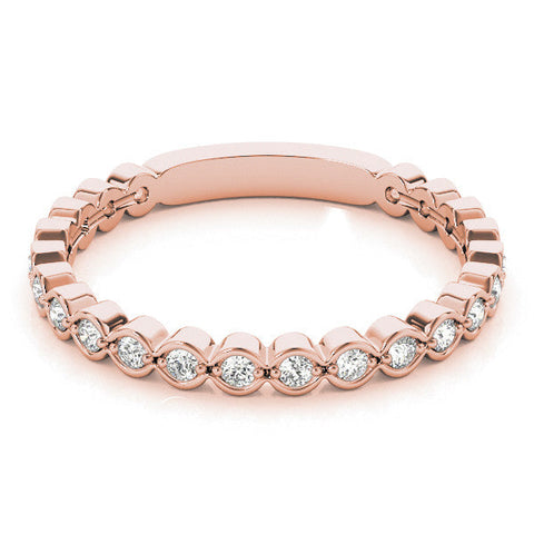 Rose gold Diamond Bezel Set Round Eternity Band