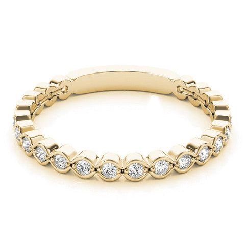 Yellow gold Diamond Bezel Set Round Eternity Band