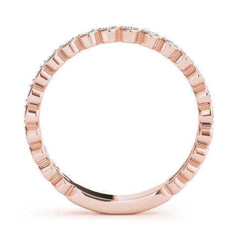 Rose gold Diamond Bezel Set Round Eternity Band
