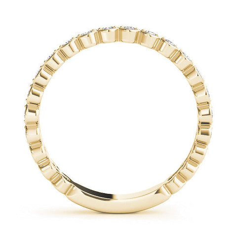 Yellow gold Diamond Bezel Set Round Eternity Band