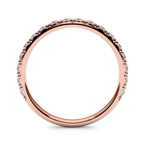 Rose gold Round Cut Diamond Eternity Band with Shared Prong Setting