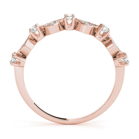 Rose gold Pave Cushion Diamond Cluster Eternity Band with Prong Setting