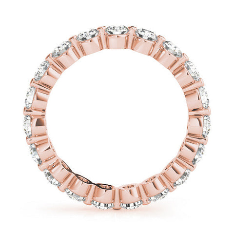 Rose gold Round Diamond Eternity Band with Scalloped Prong Setting