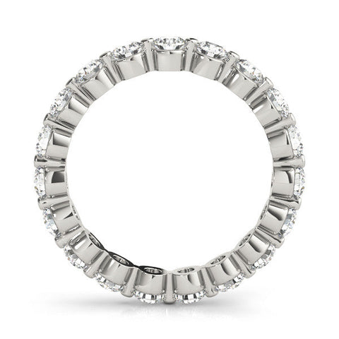 Silver Round Diamond Eternity Band with Scalloped Prong Setting
