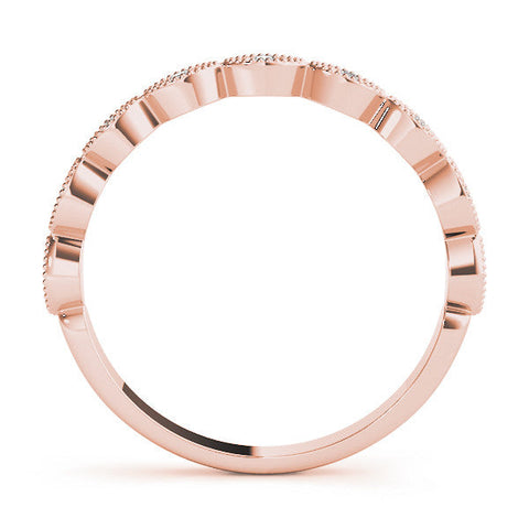 Rose gold Milgrain Marquise Diamond Half-Eternity Band with Bezel Setting