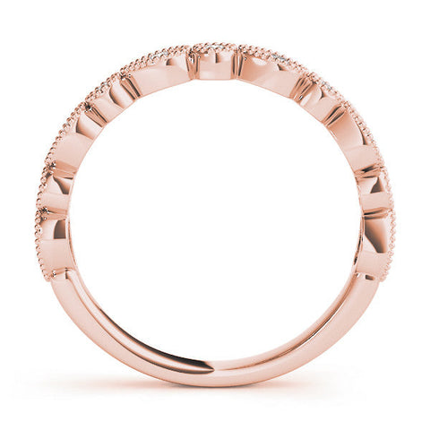 Rose gold Milgrain Bezel Set Pear and Round Diamond Eternity Band