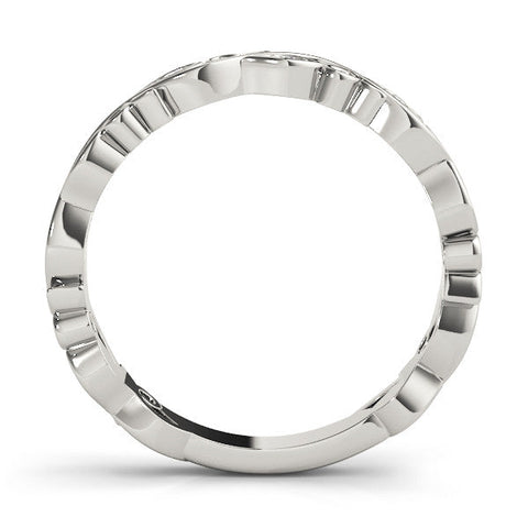 White gold Marquise Diamond Vine Eternity Band with Bezel Setting