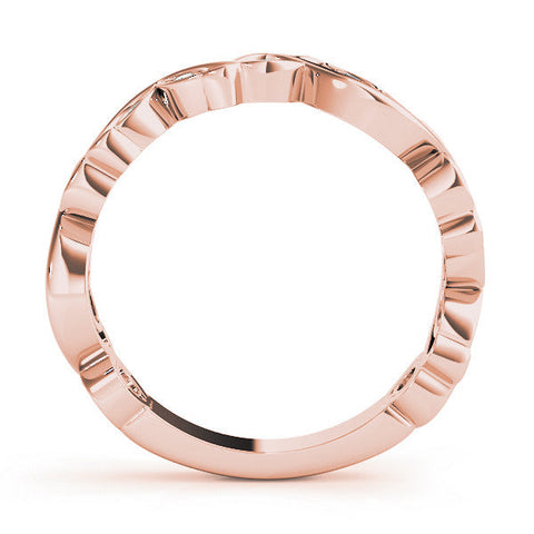 Rose gold Marquise and Round Diamond Infinity Eternity Band with Bezel Setting