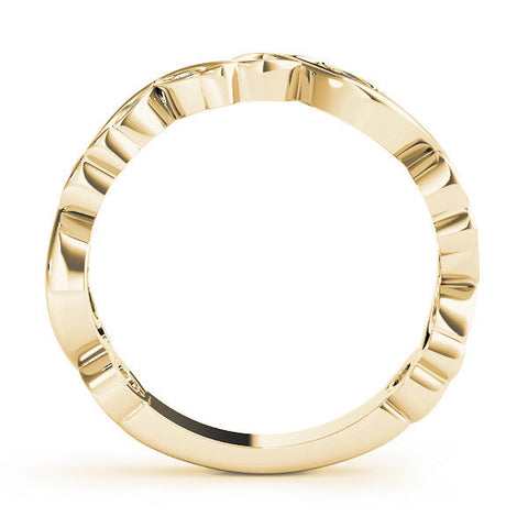 Yellow gold Marquise and Round Diamond Infinity Eternity Band with Bezel Setting