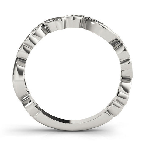 White gold Marquise and Round Diamond Infinity Eternity Band with Bezel Setting