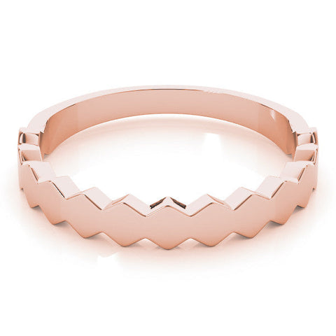 Rose gold Zigzag Chevron Band with No Stone