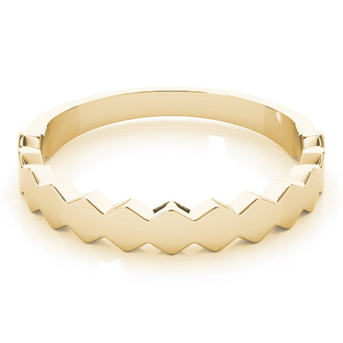 Yellow gold Zigzag Chevron Band with No Stone