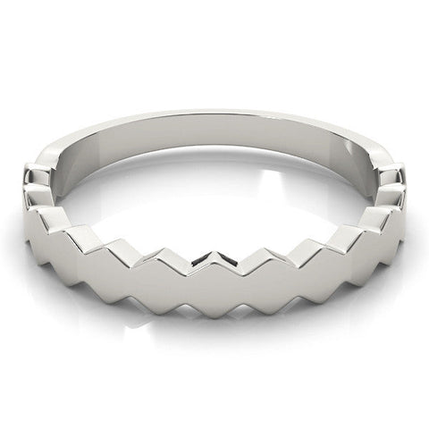 White gold Zigzag Chevron Band with No Stone