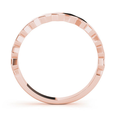 Rose gold Zigzag Chevron Band with No Stone