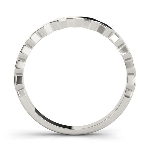 White gold Zigzag Chevron Band with No Stone