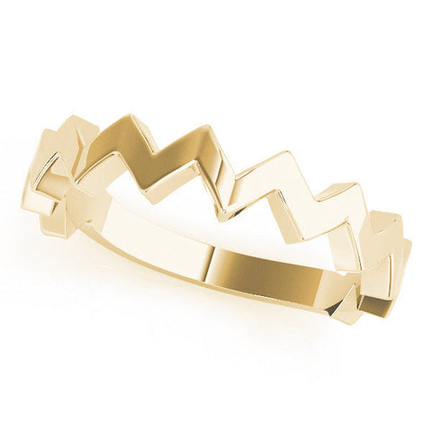 Yellow gold Zigzag Chevron Band
