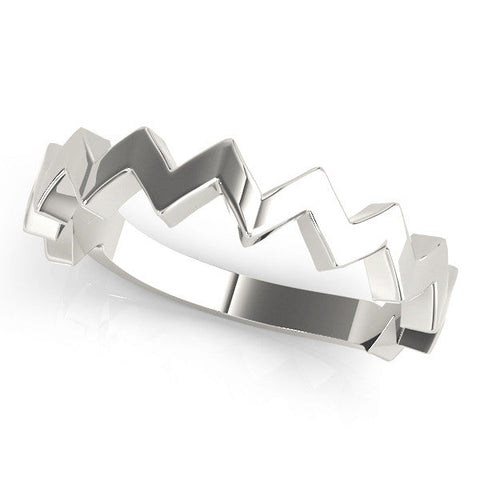 White gold Zigzag Chevron Band