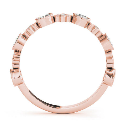 Rose gold Milgrain Bezel Set Round Diamond Cluster Eternity Band