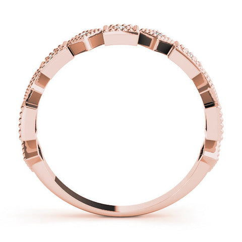 Rose gold Milgrain Square Diamond Eternity Band with Bezel Setting