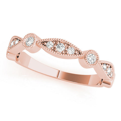 Rose gold Milgrain Bezel and Marquise Diamond Band