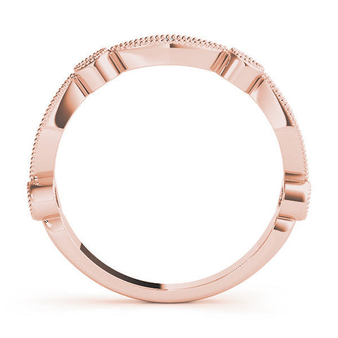 Rose gold Milgrain Bezel and Marquise Diamond Band