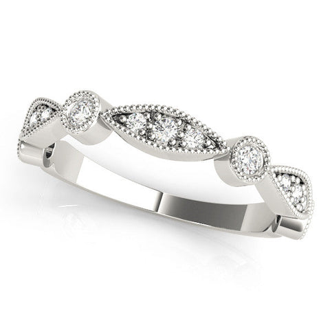 White gold Milgrain Bezel and Marquise Diamond Band