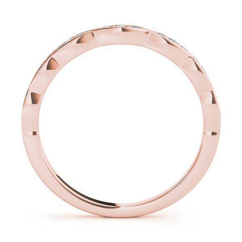 Rose gold Round Diamond Scalloped Pavé Eternity Band