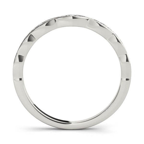 White gold Round Diamond Scalloped Pavé Eternity Band