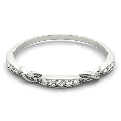 Silver Twisted Diamond Marquise Pavé Band with Shared Prong Setting