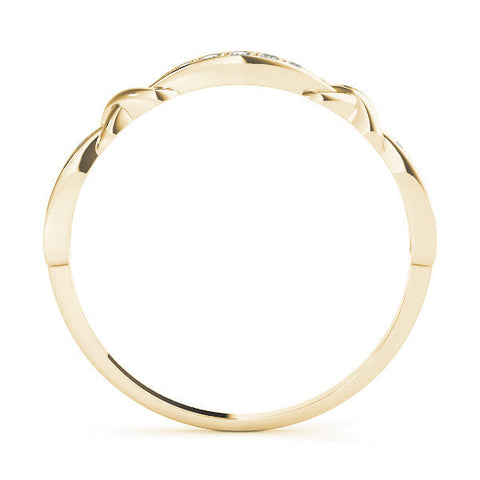 Yellow gold Twisted Diamond Marquise Pavé Band with Shared Prong Setting