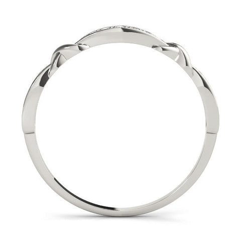 White gold Twisted Diamond Marquise Pavé Band with Shared Prong Setting