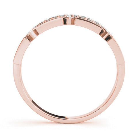 Rose gold Pavé Round Diamond Channel Set Dual Band with Prong Setting