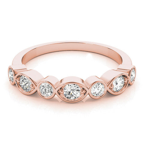 Rose gold Bezel Set Mixed Shape Diamond Eternity Band