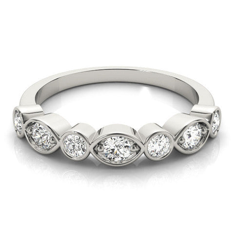 White gold Bezel Set Mixed Shape Diamond Eternity Band
