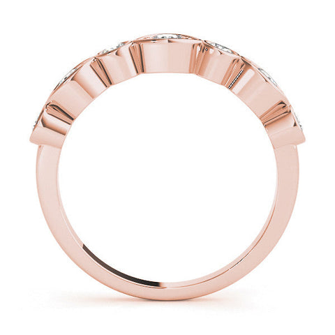 Rose gold Bezel Set Mixed Shape Diamond Eternity Band