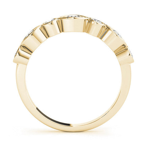 Yellow gold Bezel Set Mixed Shape Diamond Eternity Band