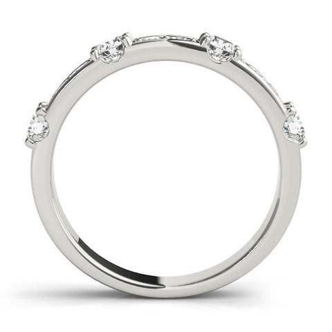 White gold Round Diamond Channel Set Eternity Band with Prong Setting