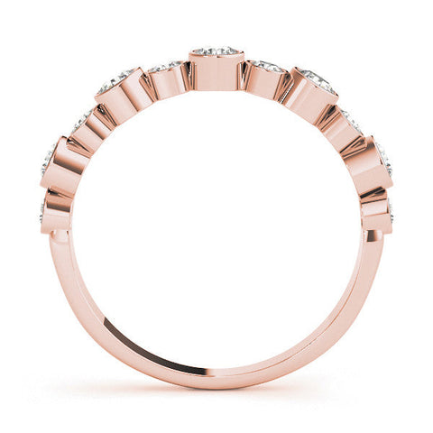 Rose gold Bezel Set Round Diamond Half Eternity Band