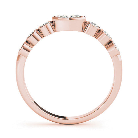 Rose gold Bezel Set Oval Diamond Half Eternity Band