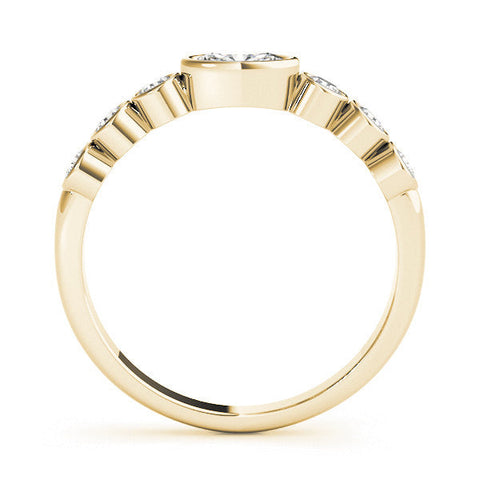 Yellow gold Bezel Set Oval Diamond Half Eternity Band