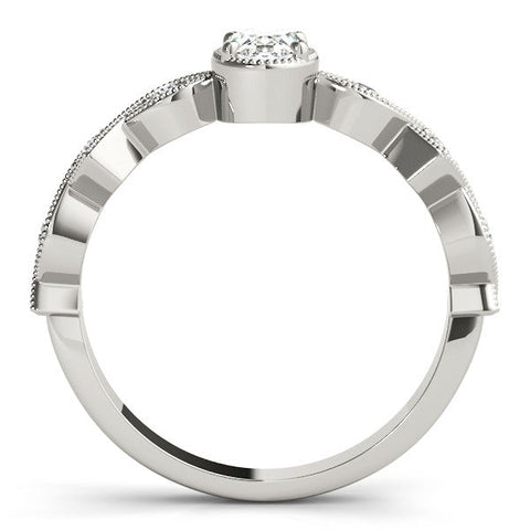 Platinum Oval Milgrain Marquise Diamond Twist Band Ring