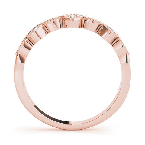 Rose gold Milgrain Bezel Set Round and Marquise Diamond Half Eternity Band