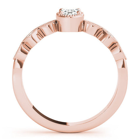 Rose gold Oval Cut Diamond Milgrain Marquise Band with Prong Setting