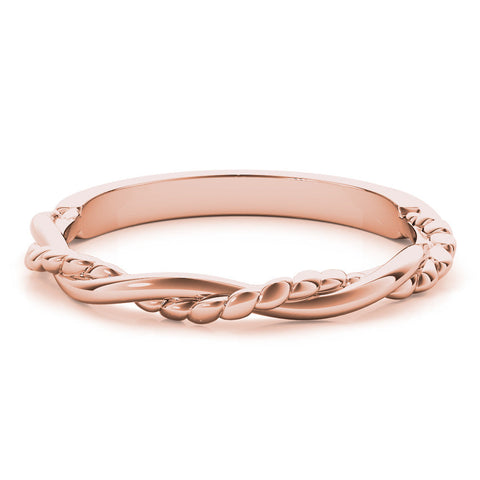 Rose gold Twisted Rope Solitaire Band