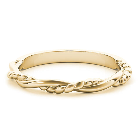 Yellow gold Twisted Rope Solitaire Band
