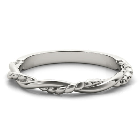 White gold Twisted Rope Solitaire Band