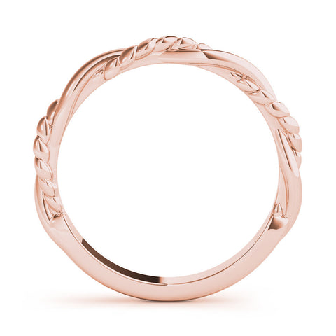 Rose gold Twisted Rope Solitaire Band