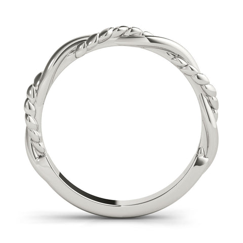 White gold Twisted Rope Solitaire Band