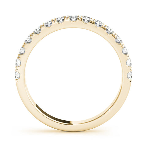 Yellow gold Round Diamond Classic Half Eternity Band with Shared Prong Setting