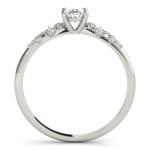 Platinum Round Diamond Cluster Prong-Set Solitaire Ring